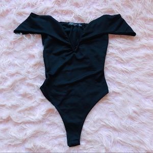 Nasty Gal off the shoulder deep v bodysuit